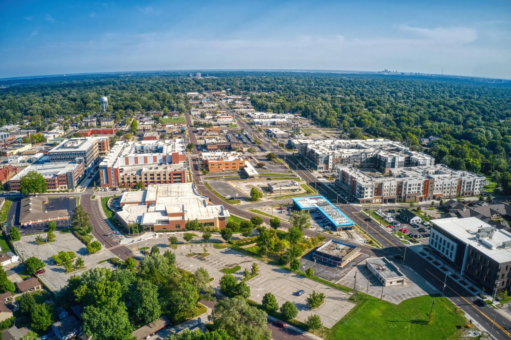 aerial view of town